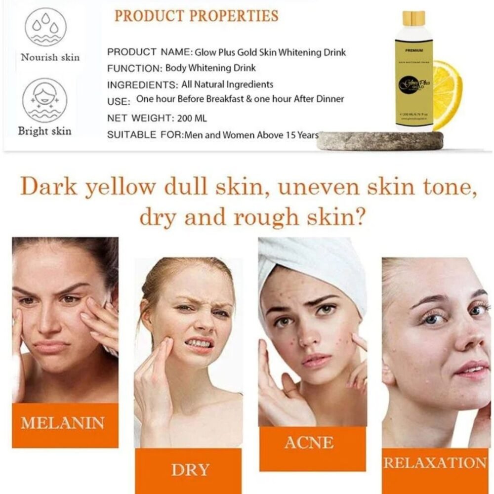 Glow Plus Gold Brightening Drink with Glutathione & Collagen Boost