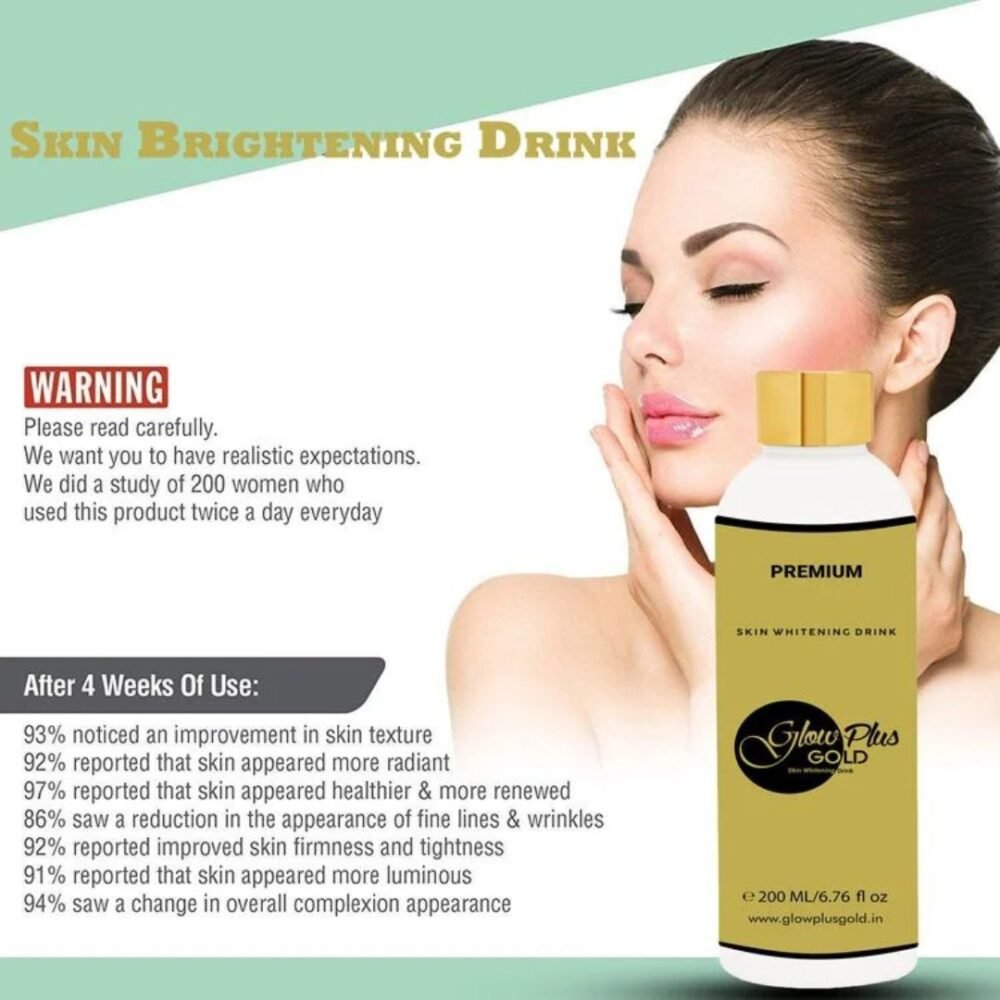 Glow Plus Radiance Support Drink – With Glutathione & Vitamin C – Vegan Friendly – 100ml